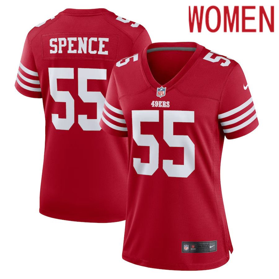 Women San Francisco 49ers 55 Akeem Spence Nike Scarlet Home Game Player NFL Jersey